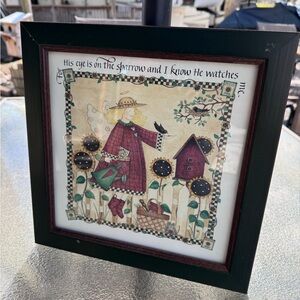 framed print Debbie Mumm 1995 Angel Wings & Growing Things Country CottageGarden